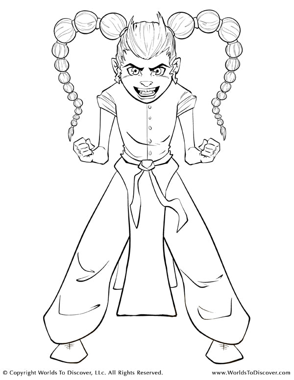 Coloring page of Tyna, the feisty twin sister of Row from the upcoming Sanjo graphic novel. Her character was inspired by “Anyia – It Begins” to connect both worlds.