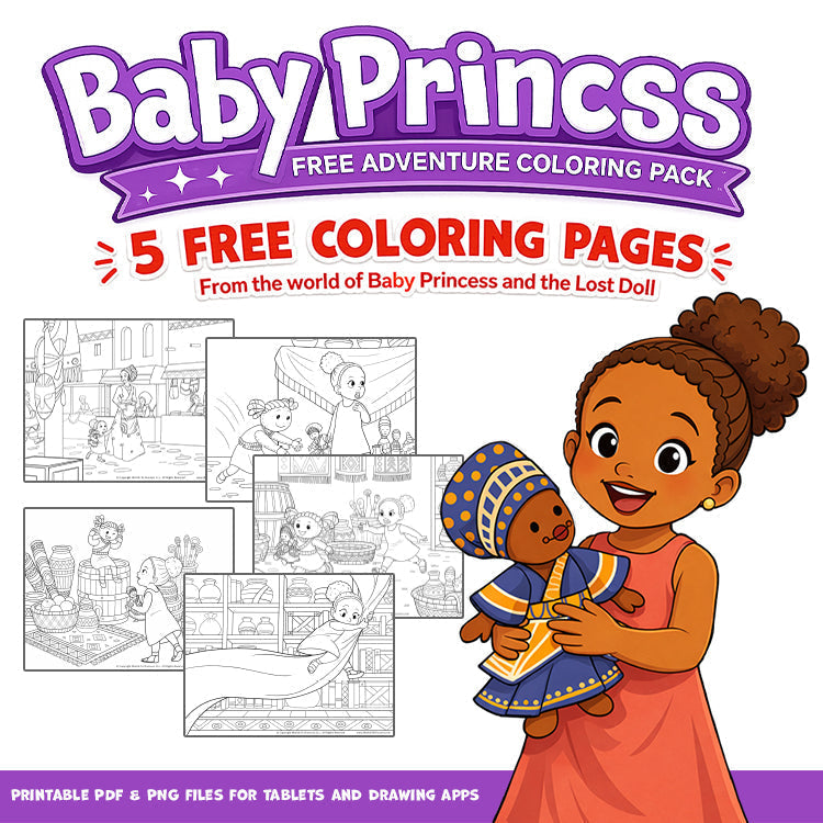 5 Free Baby Princess Coloring Pages (Printable PDF & Digital Download)
